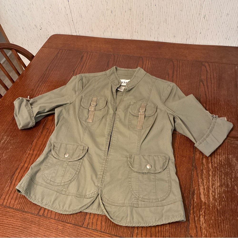 LAL Live A Little Top Women’s M Short Jacket Shirt 3/4 Sleeve